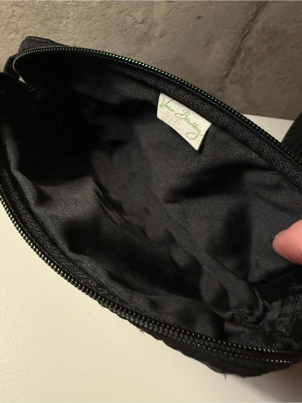 VERA BRADLEY Black Quilted Cosmetic Bag and Zip Pouch Set